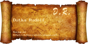 Dutka Rudolf névjegykártya